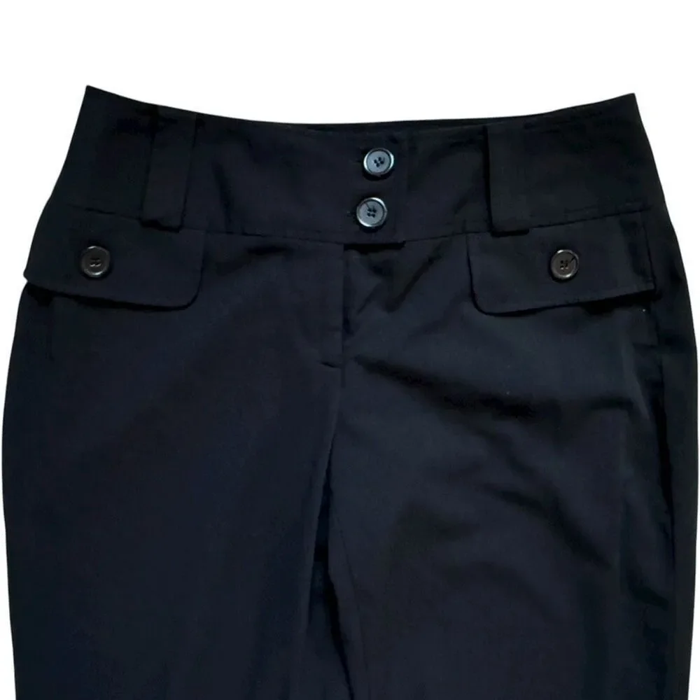 Womens Cato Solid Black Bootcut Sleek Dress Pants - Sz 6